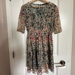 Zara lace floral multicolored short dress